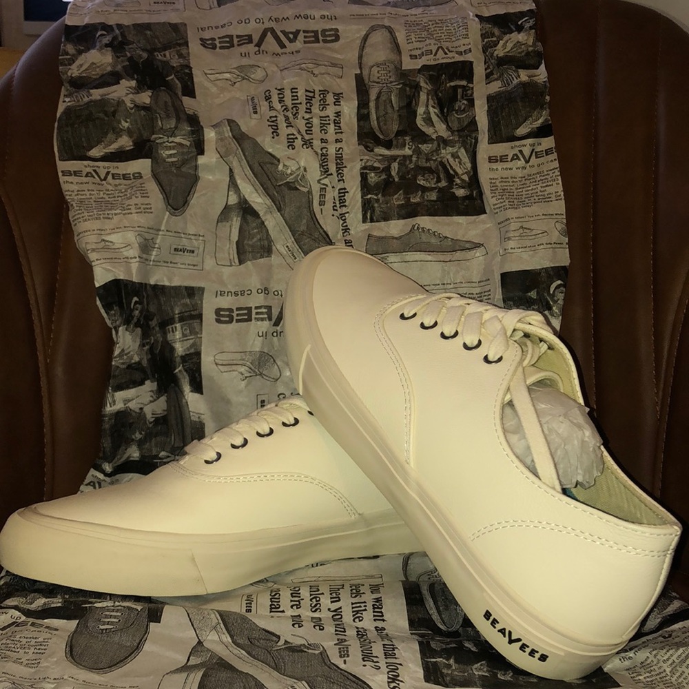 Seavees white leather sneakers